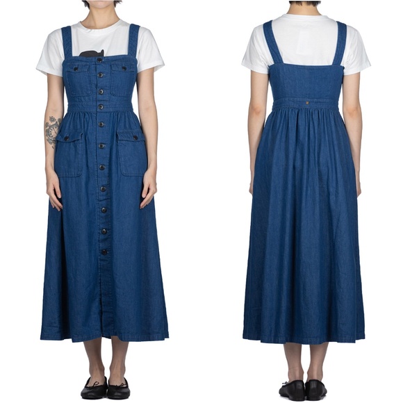 Kapital 8OZ DENIM BAKER JUMPER SKIRT - INDIGO - XS (Size 1) - Picture 3 of 5